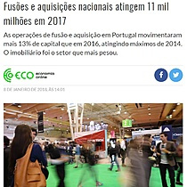 Fuses e aquisies nacionais atingem 11 mil milhes em 2017